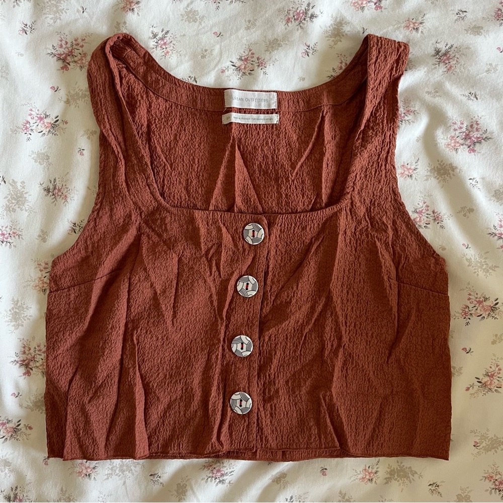 Urban Outfitters Terracotta Button-Up Tank Top
